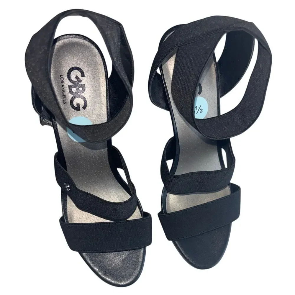 NWT GBG Los Angeles Black Platform Ankle-Strap Heels – NWT – Size 8.5